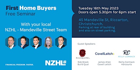 First Home Buyers Seminar  -  Tuesday 16th of May 2023 | Christchurch primary image