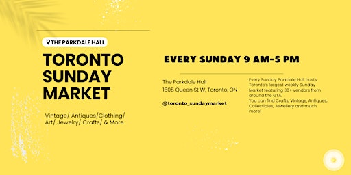 Imagem principal do evento Toronto Sunday Market (Free Admission)