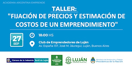 Imagen principal de Taller "Fijación de precios y estimación de costos" - AAE en Club de Emprendedores Luján, Buenos Aires