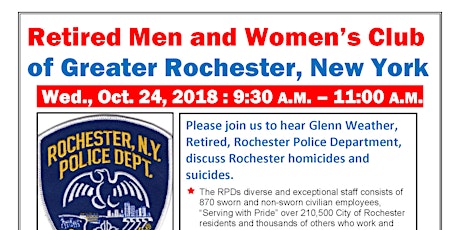 Retired Men and Women's Club of Greater Rochester primary image