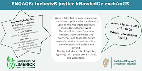 ENGAGE: Inclusive Justice Knowledge Exchange (Online Attendance)