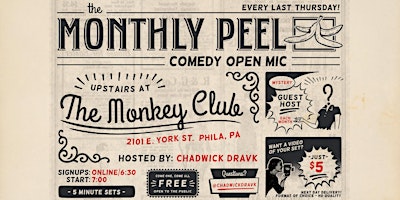 Primaire afbeelding van The Monthly Peel - Open Mic Comedy