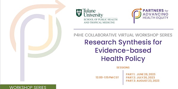 Research Synthesis for Evidence-Based Health Policy