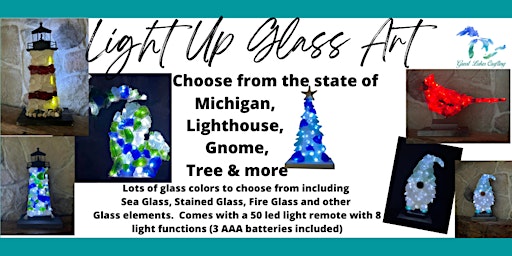 Frankenmuth Light UP Glass Art. Michigan, Cardinal, Gnome, Tree + more primary image