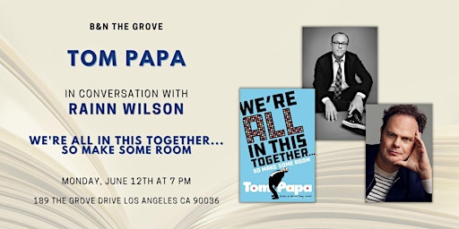 Tom Papa discusses & signs WE'RE ALL IN THIS TOGETHER with Rainn Wilson primary image