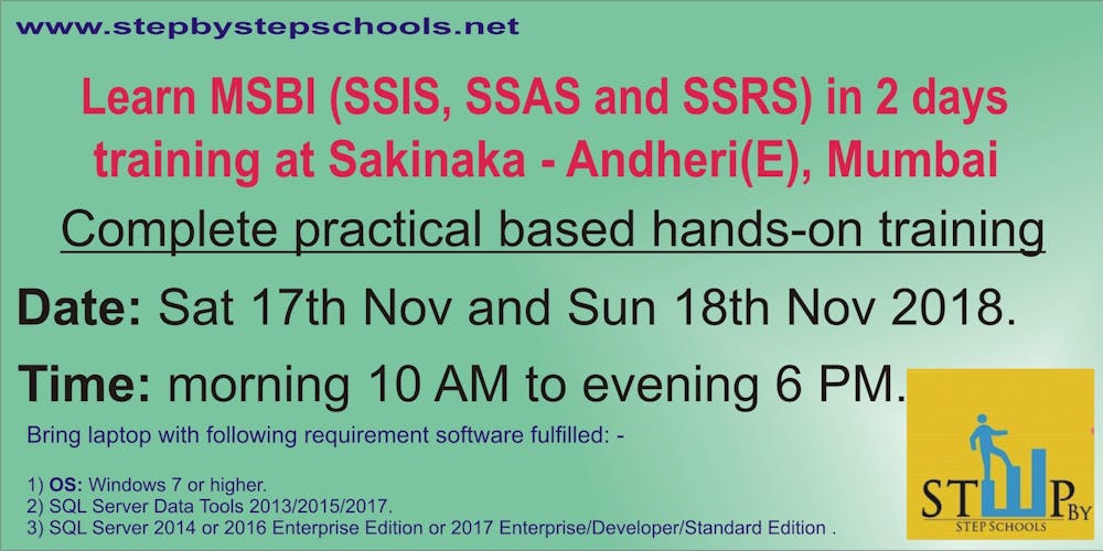 learn hands on msbi ssis ssas and ssrs in 2 days tickets sat nov 17 2018 at 1000 am eventbrite