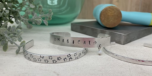 Magical Bangle Set - Metal Stamping  - Enchanted Lake primary image