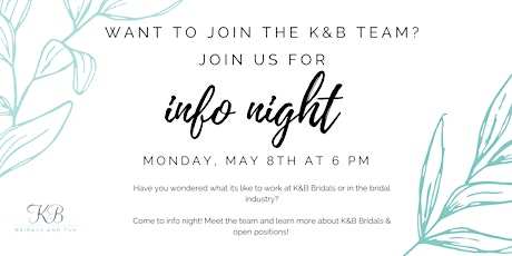 K&B Bridals Info Night primary image