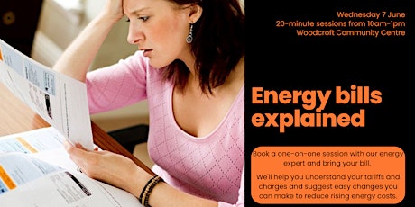 Energy Bills Explained - Woodcroft Community Centre primary image