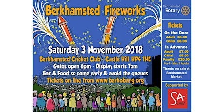 Berkhamsted Rotary Fireworks, DJ and BBQ primary image