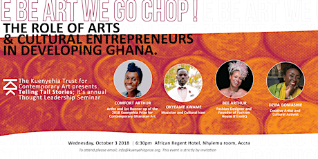 Ebe art we go chop! The role of art & cultural Entrepreneurs in Developing Ghana primary image