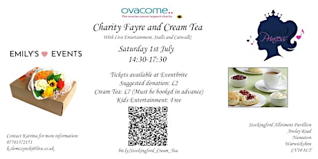 Charity Faye & Cream Tea  raising money for Ovarian Cancer Support