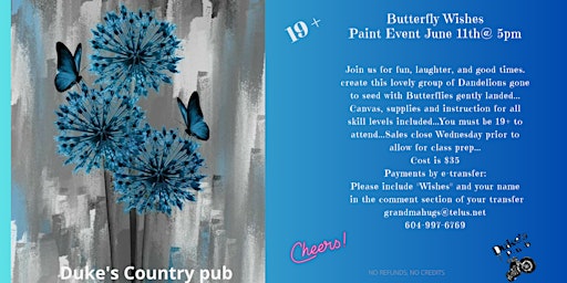 Butterfly Wishes Acrylic Paint Event primary image