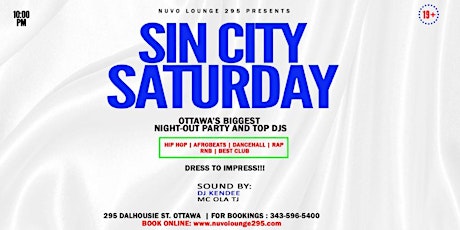 SIN CITY SATURDAY @ NUVO  OTTAWA’S BIGGEST NIGHT PARTY & TOP DJS!
