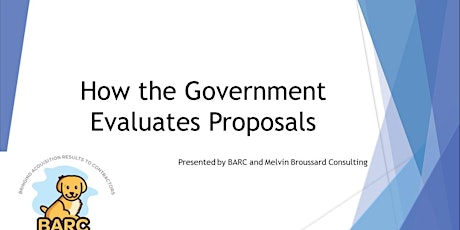 How the Government Evaluates Proposals Training Seminar