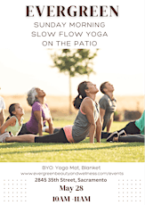 Evergreen Sunday Morning Slow Flow Yoga On The Patio primary image