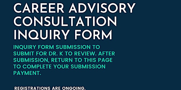 Career Advisory Consultation Inquiry Form & Payment