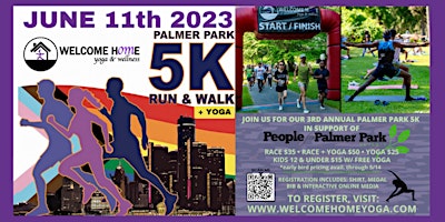 2023 3rd Annual Palmer Park 5k Run/Walk + Yoga Event primary image