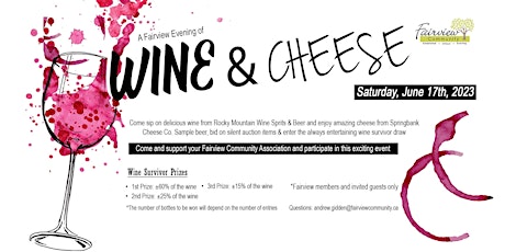 Image principale de Fairview Community Association  - Wine & Cheese Fundraiser 2023