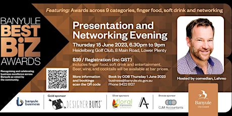 Banyule BestBiz Awards Presentation and Networking Evening 2023 primary image