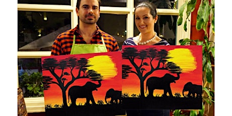 African Elephant-Glow in the dark on canvas in Bronte Harbour, Oakville, ON
