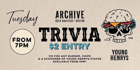 Tuesday Trivia at Archive Beer Boutique