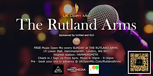 Imagen principal de UK Open Mic @  The Rutland Arms / HAMMERSMITH / BARON'S COURT / FULHAM