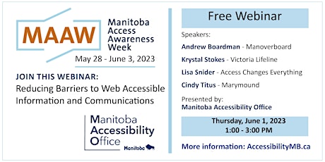 Manitoba Accessibility Awareness Week 2023 Webinar