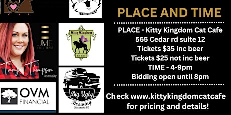 Kitty Kingdom Cat Cafe Art Auction and Big Ugly Brewing Mews and Brews