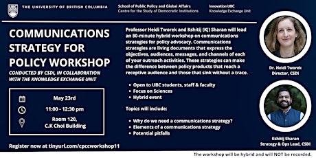 Communications Strategy for Policy Workshop (Sciences)