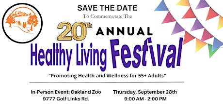 20th Annual Healthy Living Festival - Free Senior Festival w/ Lunch at Zoo