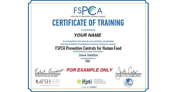 PART2 - FSMA Preventive Controls Qualified Individual (PCQI) - Online