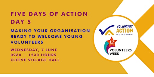 Day 5 - Five Days of Action - Volunteers Week 2023 - Young People primary image