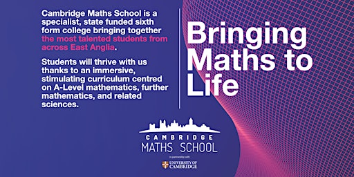 Cambridge Maths School Open Day 2023 primary image