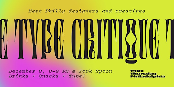 TypeThursdayPHL December - CANCELLED