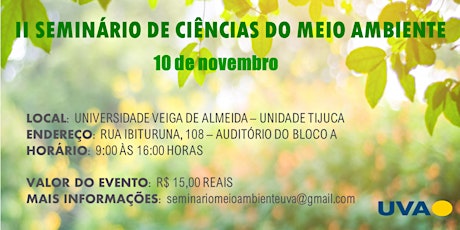 Imagem principal do evento II SEMINÁRIO DE CIÊNCIAS DO MEIO AMBIENTE