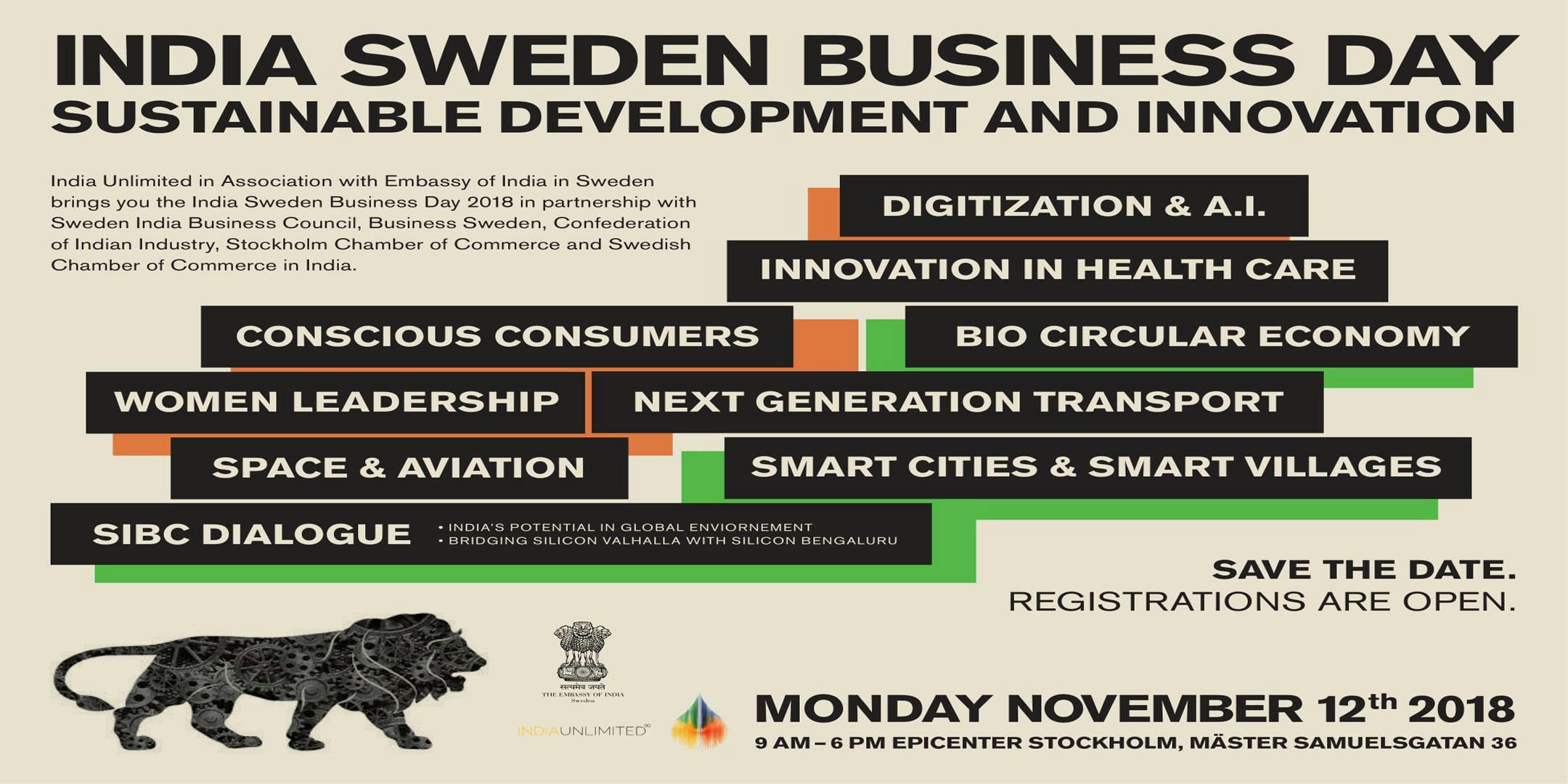 India Sweden Business Day -12 November 2018 - Sustainable Development & Innovation