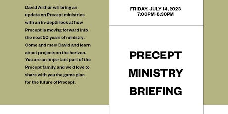 Primaire afbeelding van Precept Ministry Briefing