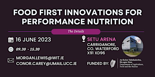 Food First Innovations For Performance Nutrition primary image