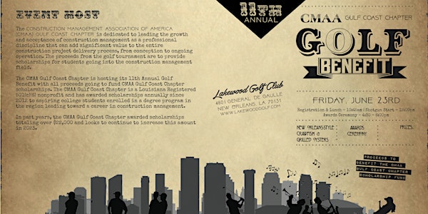 11th Annual Golf Benefit for CMAA Gulf Coast Chapter Scholarships