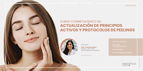 Curso Cosmetológico de Principios activos y protocolos de Peelings