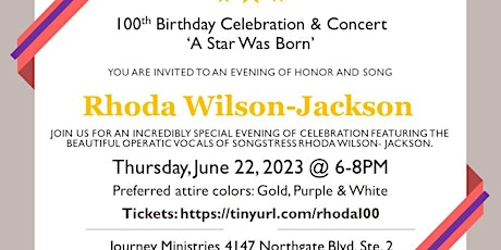 A Star Was Born | Rhoda Wilson Jackson 100th Birthday Celebration & Concert