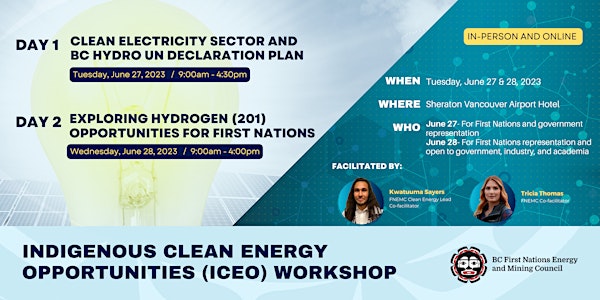 Indigenous Clean Energy Opportunities  Workshop (June 27 & 28)