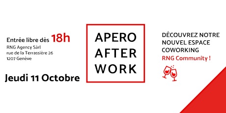 Image principale de Apéro-Afterwork Découverte du Coworking à taille humaine «RNG Community» 