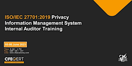 ISOIEC 277012019 Privacy Information ManagementSystem Internal Auditor-₤180