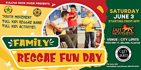 Family Reggae Fun Day Live full kids Reggae band & free activities primary image