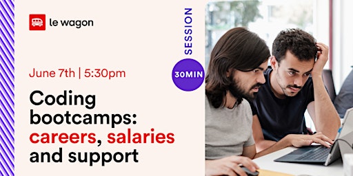 [Online] Coding bootcamps: tech careers, salaries and support primary image