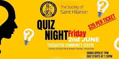 The Society of St Hilarion - Annual Quiz Night primary image
