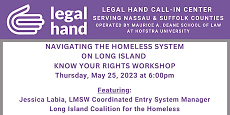 Primaire afbeelding van Navigating the Homeless System on Long Island -Know Your Rights Workshop