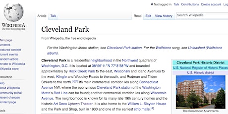 Cleveland Park Wikipedia Edit-a-thon primary image